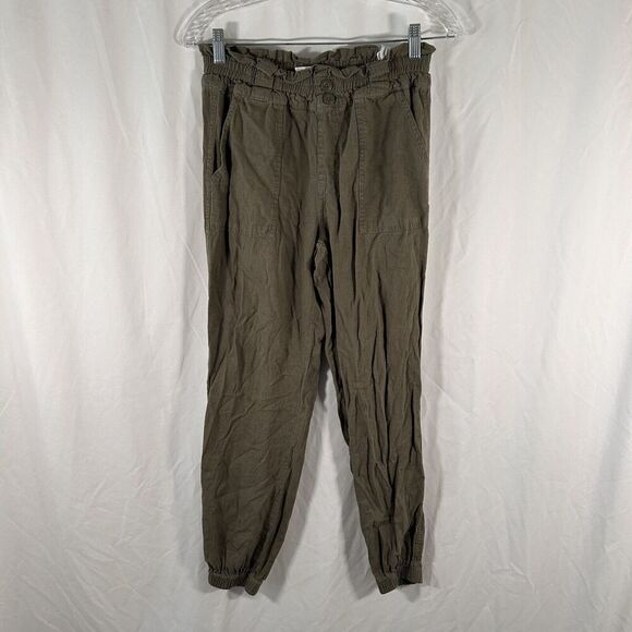 Vanilla Star Linen Blend Pants Women's Small Green Pull On Elastic Waist - Picture 1 of 10